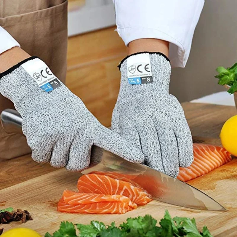 

Grade 5 Cut Resistant Gloves Kitchen HPPE Scratch Resistant Glass Cutting Safety Protection for Gardeners