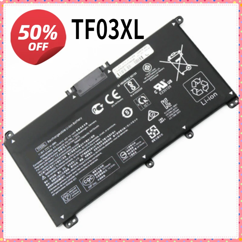 TF03XL Battery For HP Pavilion TPN-C131/Q188/Q189/Q191 14-bf048TX 11.55V 3630mAh 41.9WH Laptop Parts & Accessories