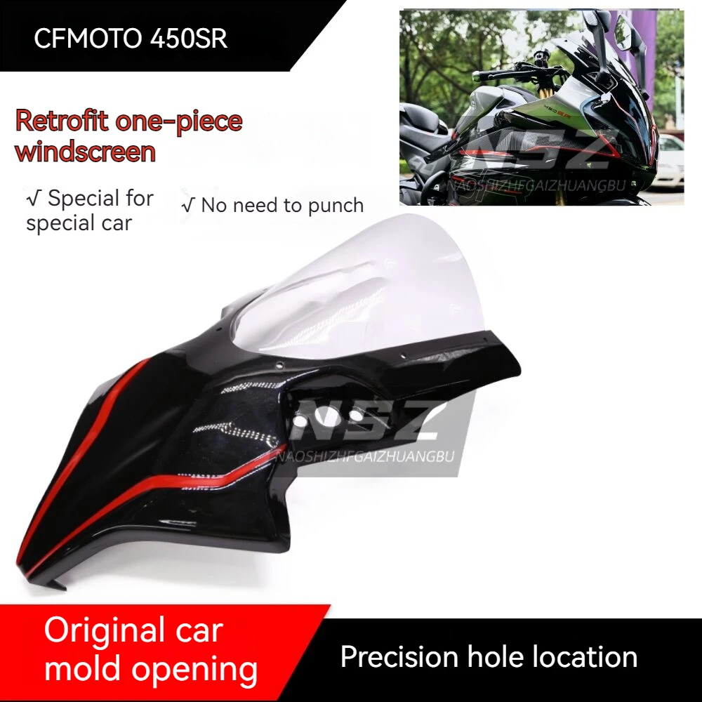 

For CFMOTO 450SR modified racing windshield integrated concept model with heightened windshield splicing style