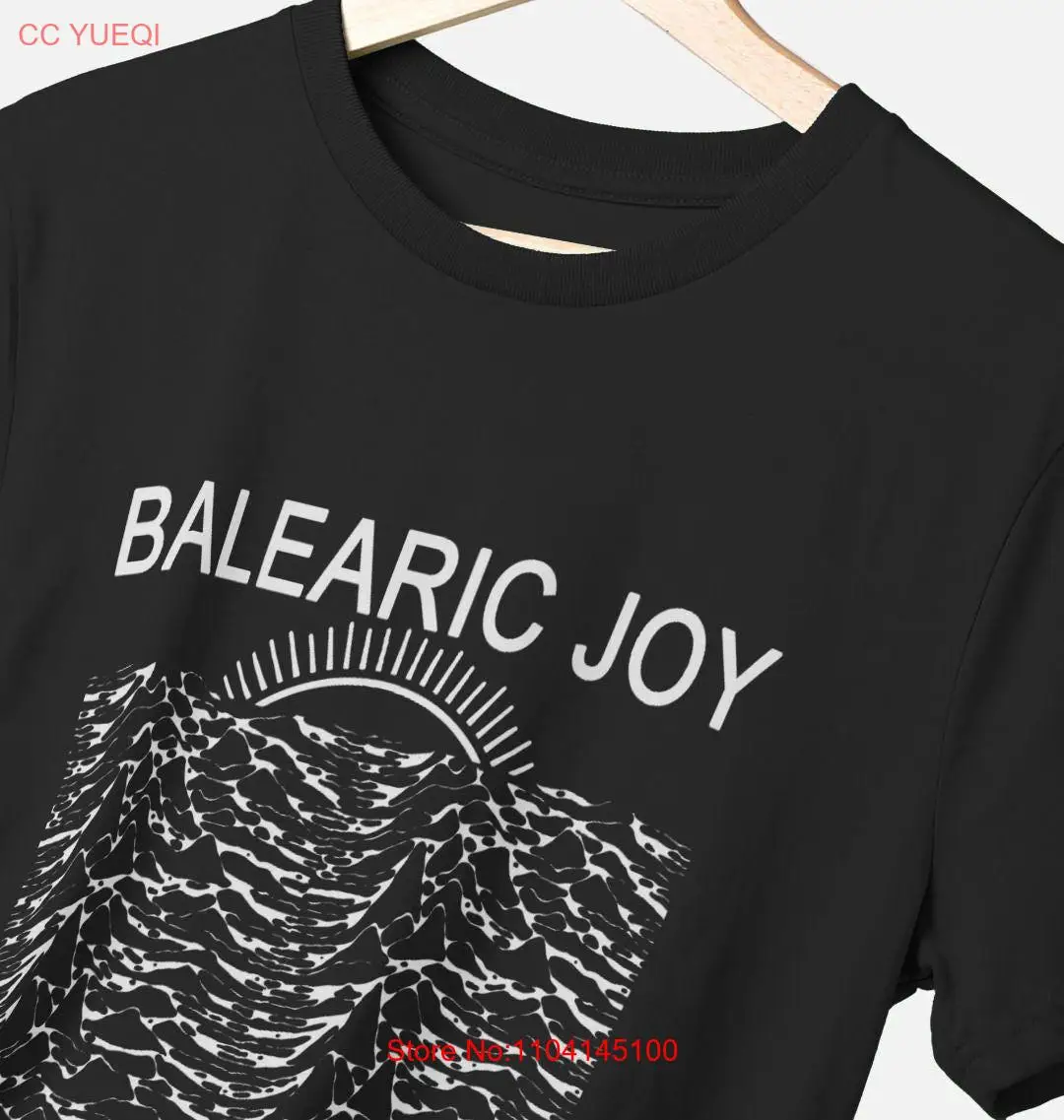 Черная футболка Balearic Joy, вдохновленная Beat Division Factory Records, с длинными или короткими рукавами