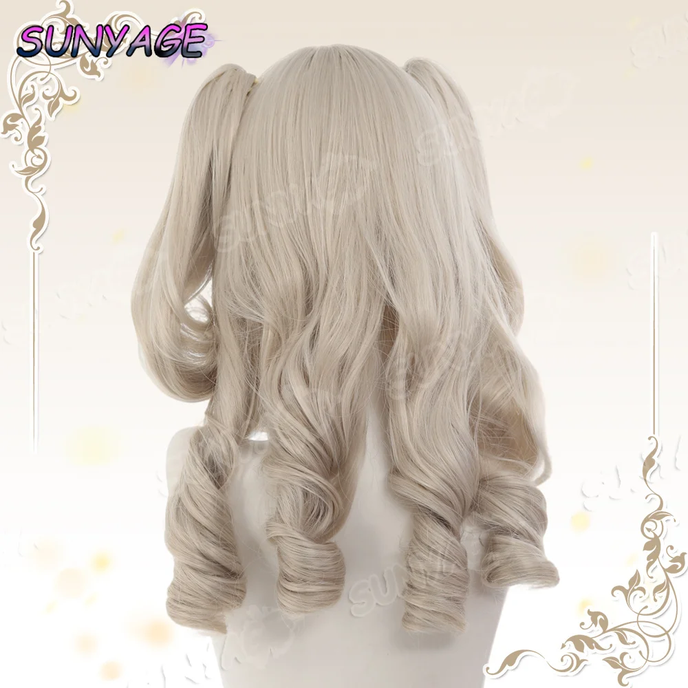 الاصطناعية الأميرة قص مزدوجة ذيل حصان لوليتا شعر مستعار مع الانفجارات فتاة معلقة الأذن أرنب الرومانية لفة تأثيري هالوين شعر مستعار Harajuku