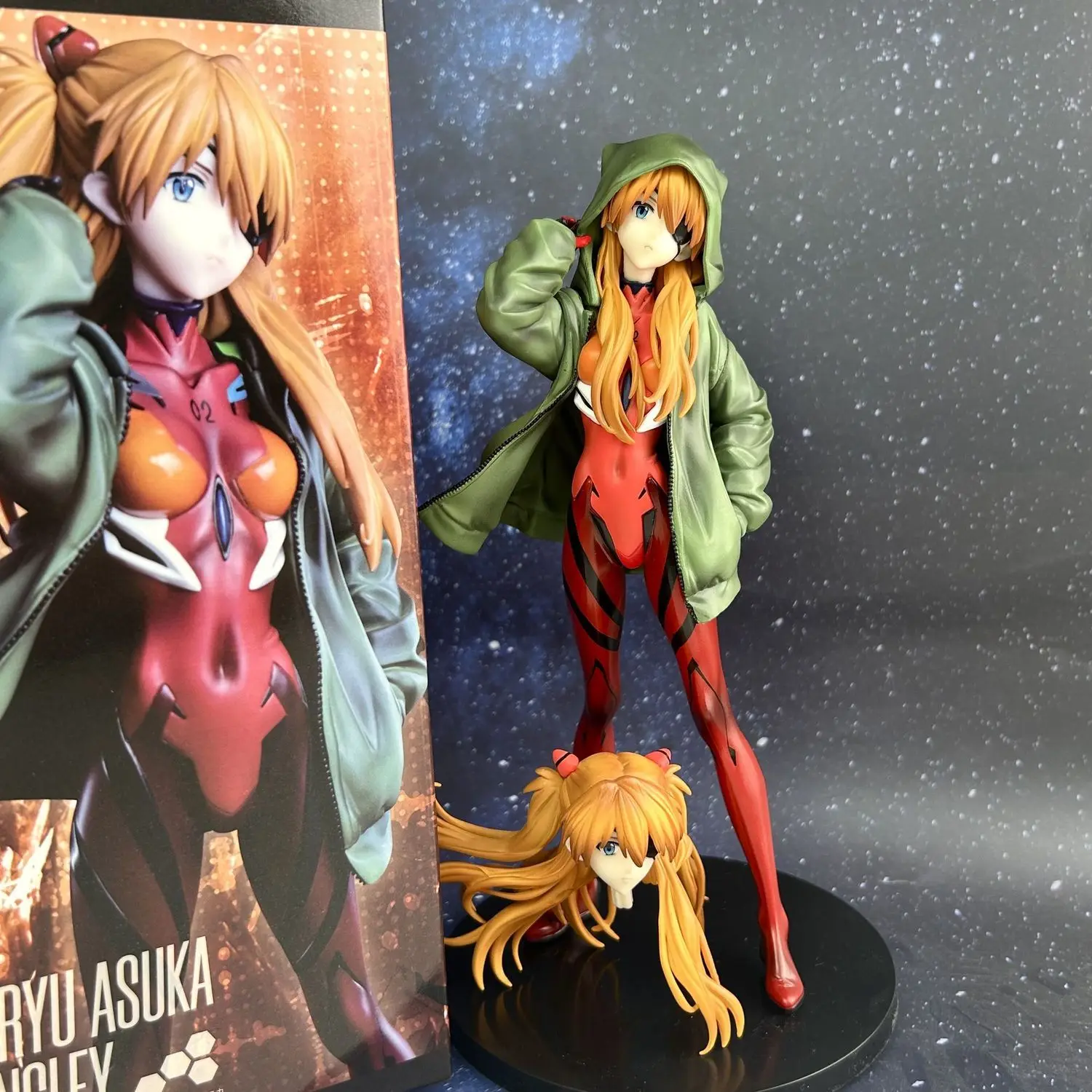 New Anime Asuka Langley Soryu Figures Two Head Figure Figurine Collection Statue Desk Decoration Doll Kid Toys Christmas Gifts