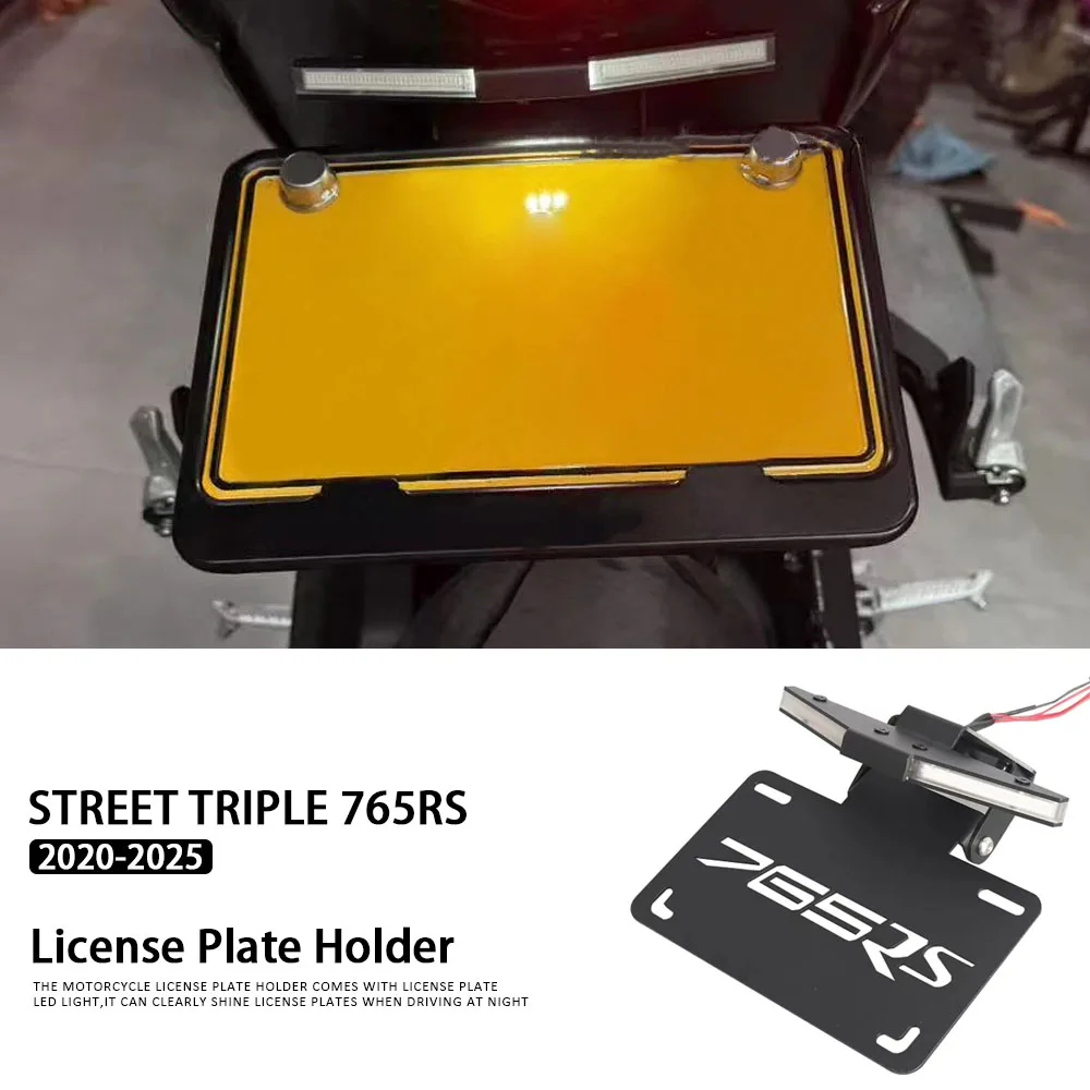 

New License Plate Holder For Street Triple 765 RS 765RS 2020-2025 Motorcycle Tail Tidy Fender Eliminator With LED Light