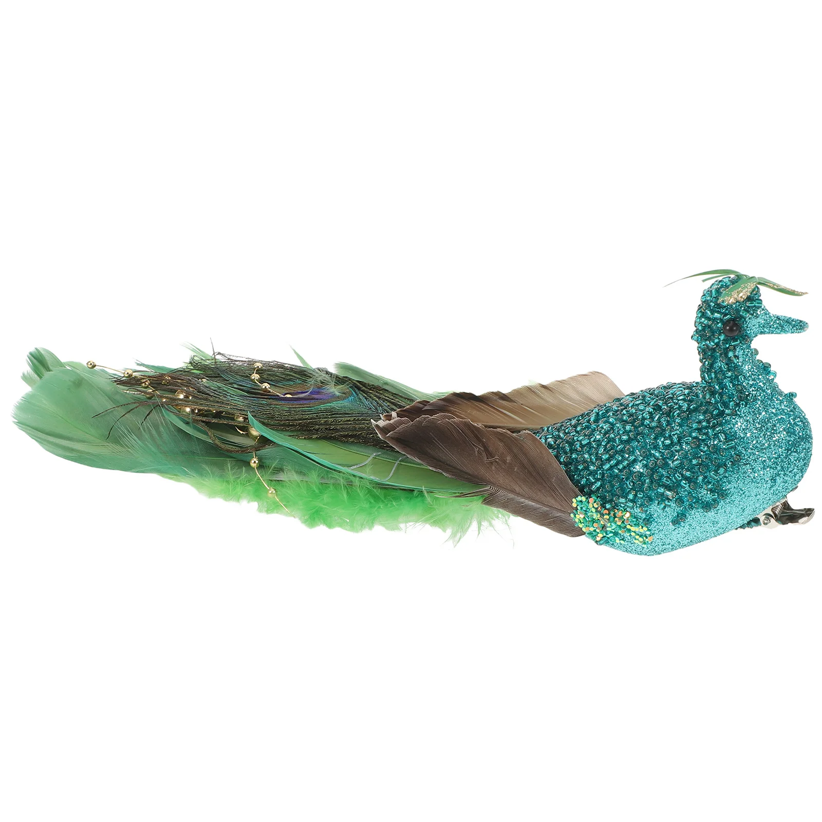

Miniature Bird Decorative Figurines Elegant Peacock Ornaments for Tree Glitter Simulation Birds Home Holiday Decor
