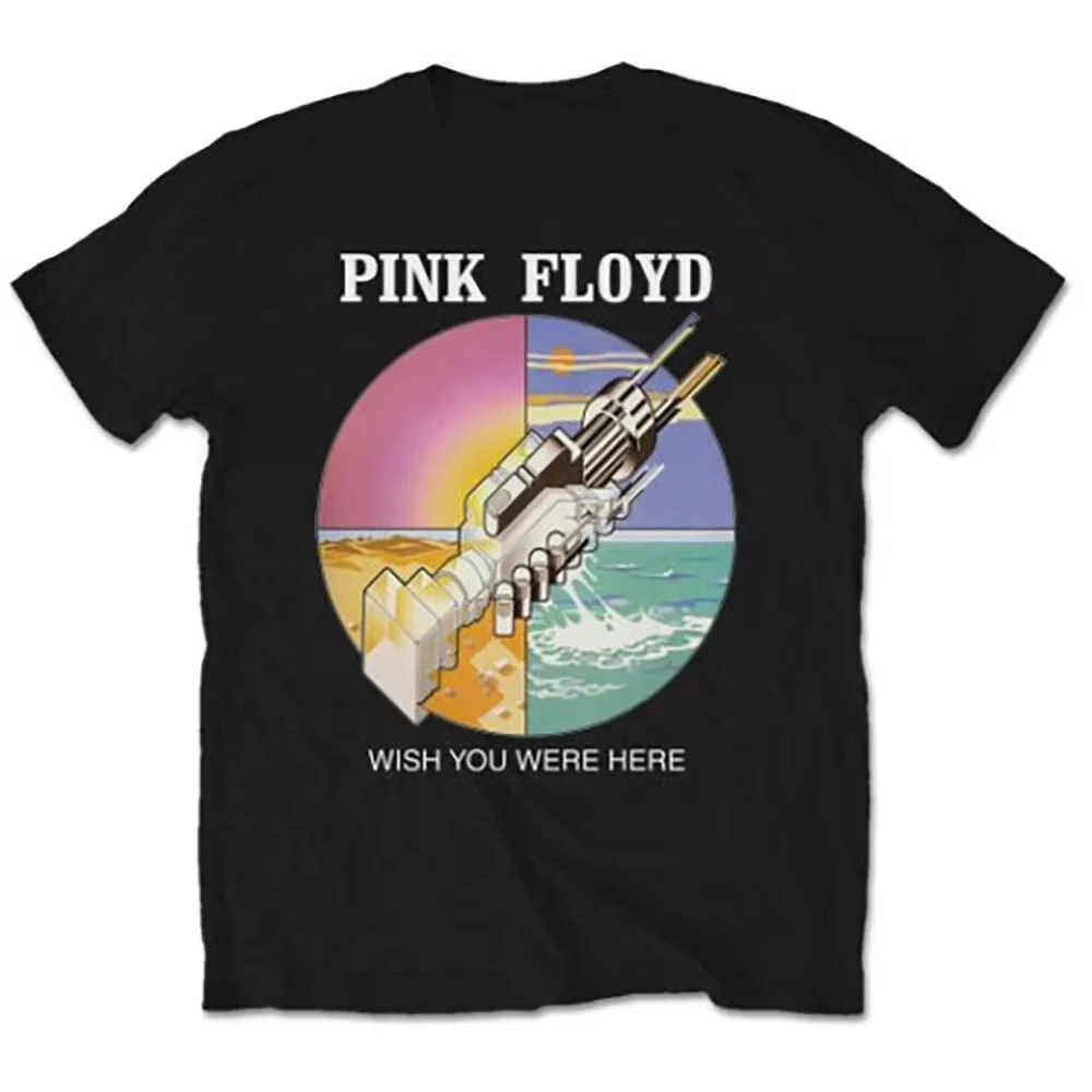 Summer Hot Selling Pink Floyd T-shirt Wish You Were Here Rock Band Official Black New, Men's Round Neck Short Sleeved Shirt