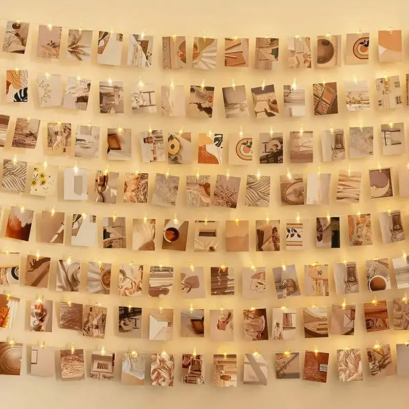 1 صور كليب سلسلة مصباح سلسلة مصباح داخلي لتعليق صورة بطاقات بريدية غرفة نوم الجدار الديكور هدايا حفلات الزفاف وأعياد الميلاد