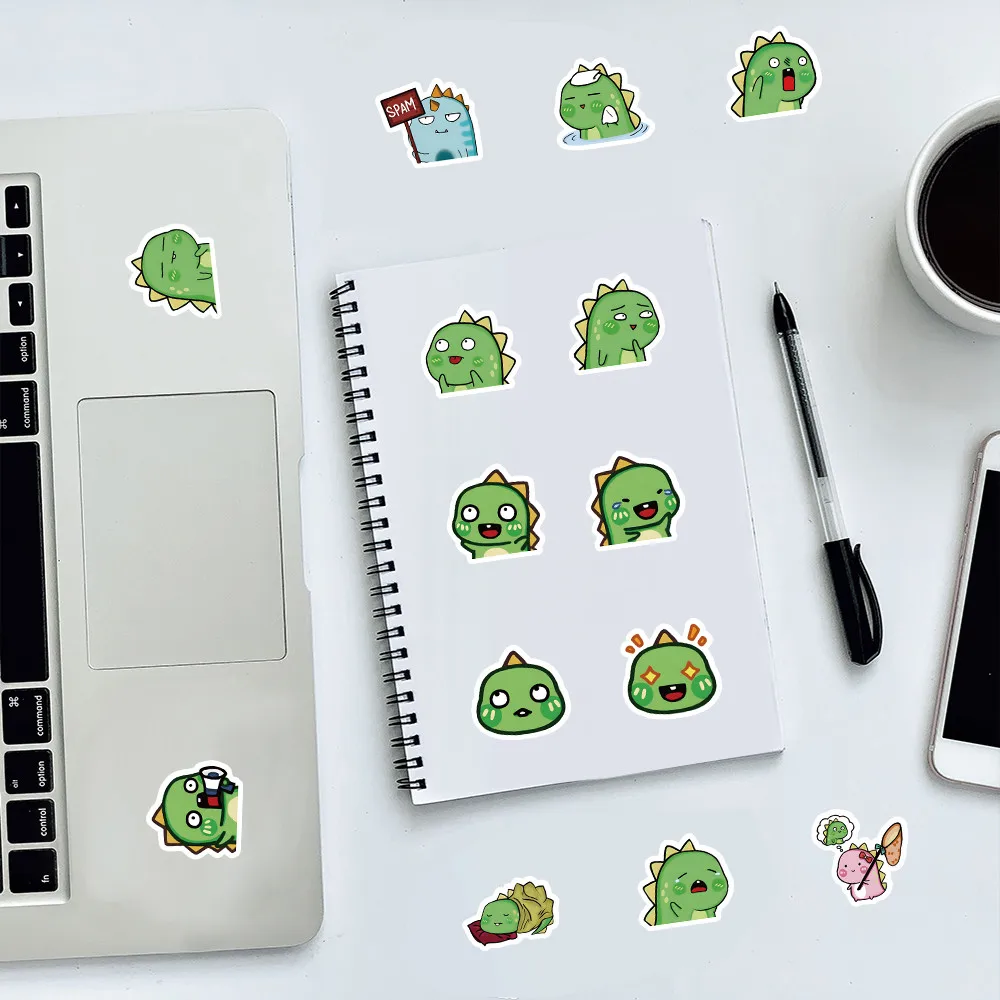 100 قطعة من ملصقات الديناصورات اللطيفة - شارات دينو كرتونية لديكور غرفة الأطفال وهدايا تحفيزية للتعلم (متجر عوالم الرسوم المتحركة)