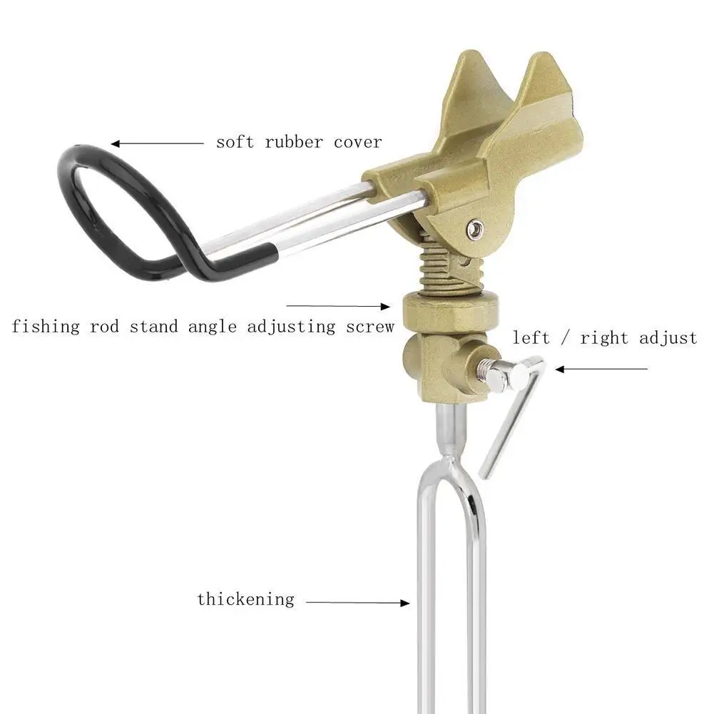 Fishing Rod Stand Bracket Angle Adjustable Fishing Rod Stand Metal Handle Support Holder for Telescopic / Handle Rod