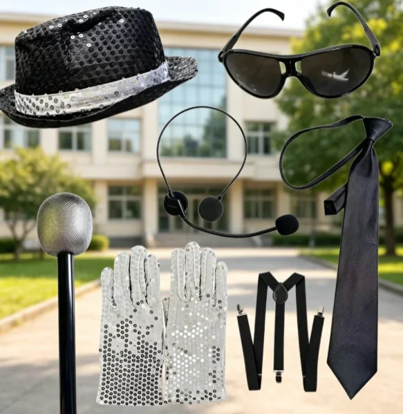 Perruque noire mi-longue bouclée pour cosplay Michael Jackson, perruque de jeu de rôle Michael, perruques de cosplay d'Halloween