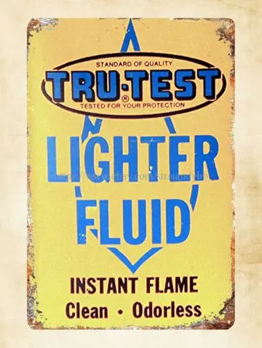 nice home decor Lighter Fluid Tru-Test garage auto shop metal tin sign