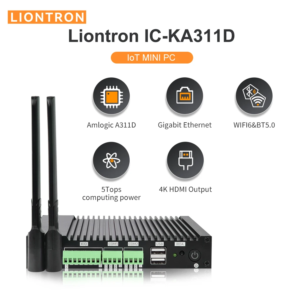 Liontron 2 ГБ 4 ГБ ОЗУ Amlogic A311D Мини ПК Hexa-Core 2,2 ГГц WiFi6 + BTV5.2 Gigabit Run Android Linux OS SBC один бортовой компьютер