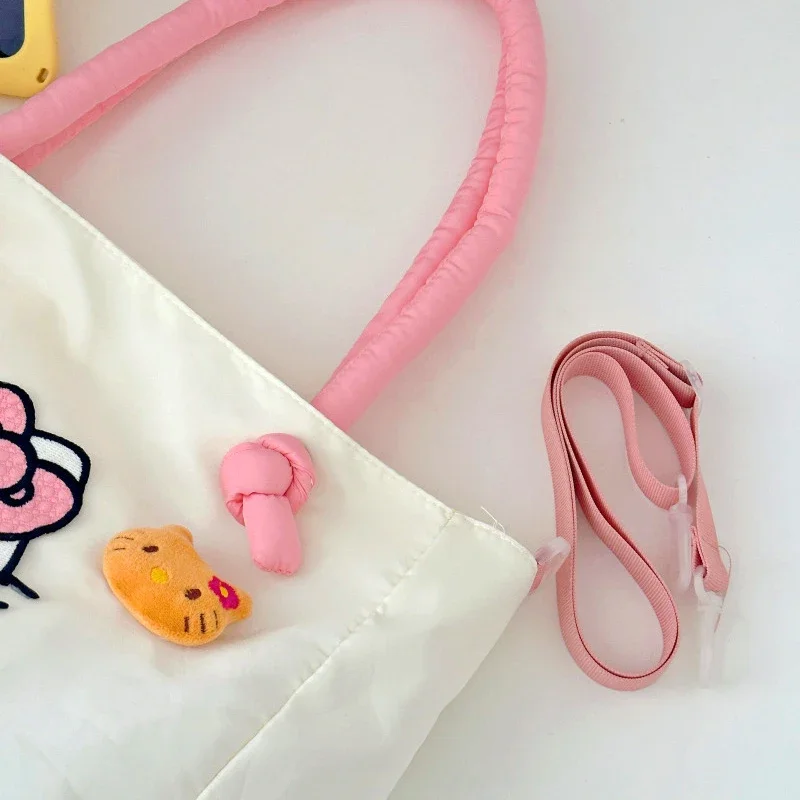 Kawaii Hello Kitty Y2K Fashion Soft Shoulder Bags Cute Cartoon Versatile Large Capacity Tote Handbags Birthday Gifts Girls Women