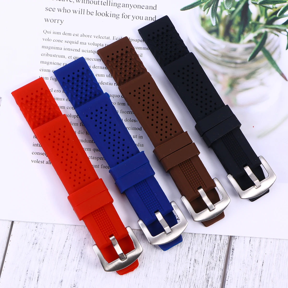 

Waterproof Breathable Watch Strap 18mm Silicone Bands Dustproof Oilproof Comfortable Fitness Swimming Diving Climbing Easy