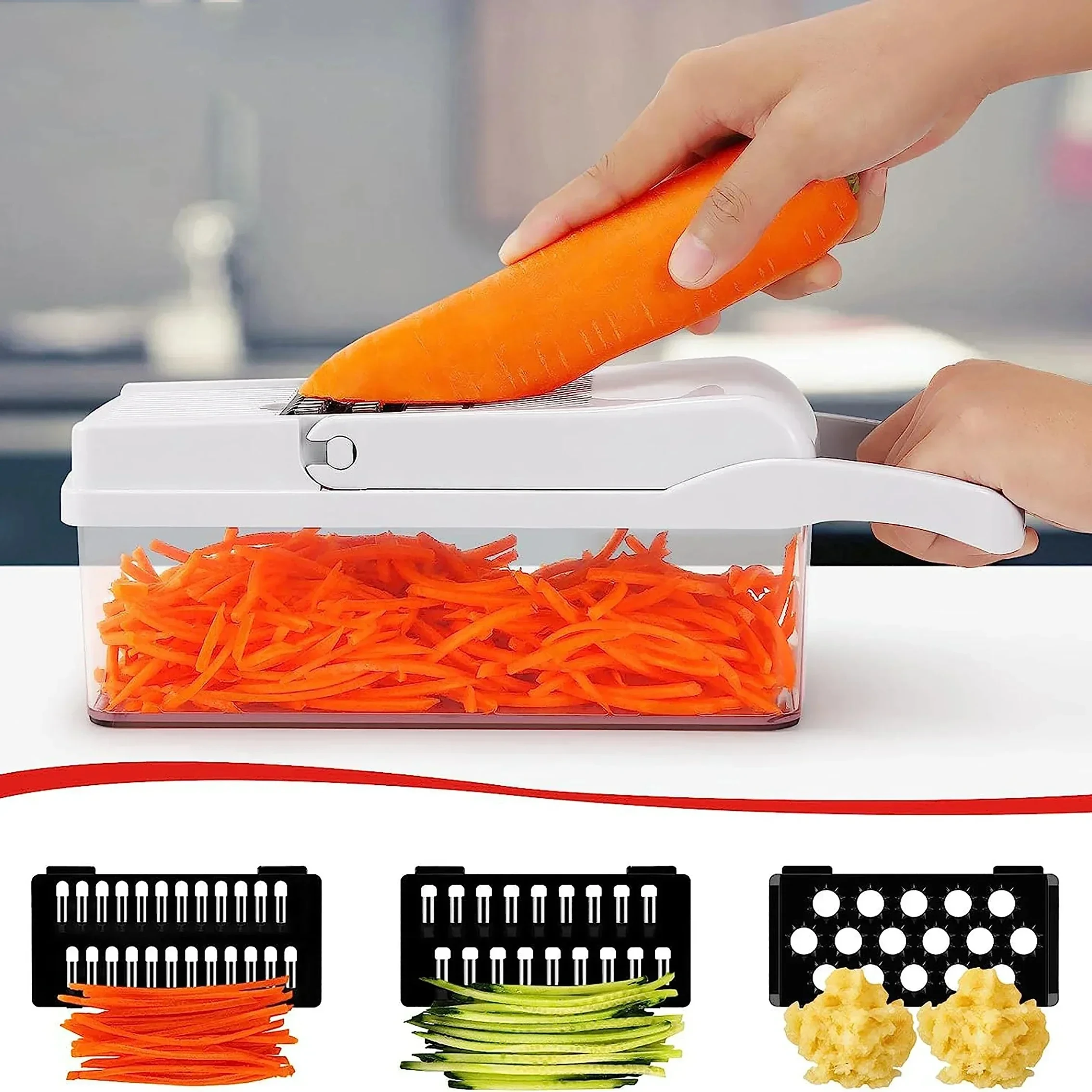 Vegetable Chopper Multifunctional 15-Pack Various Onion Cutter Food Graters Chopper Slicer Dicer Detachable Kitchen Accessories