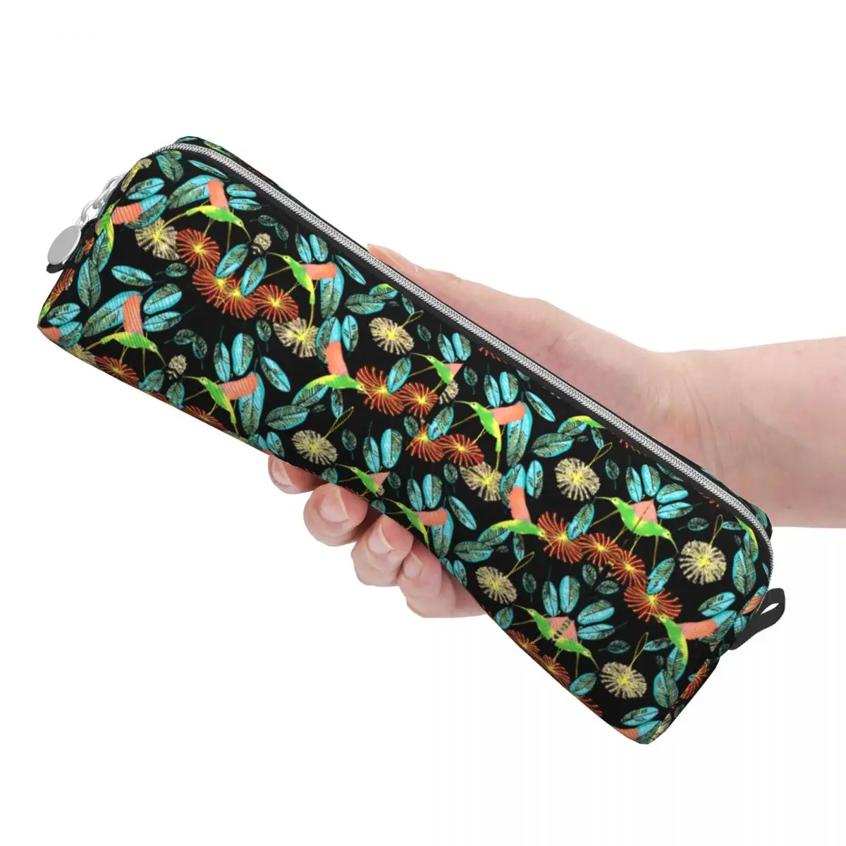 Tropical Birds Flower Pencil Case Green Leaves Pencil Box Boy Girl Portable Back To School Pencil Cases Stationery Organizer