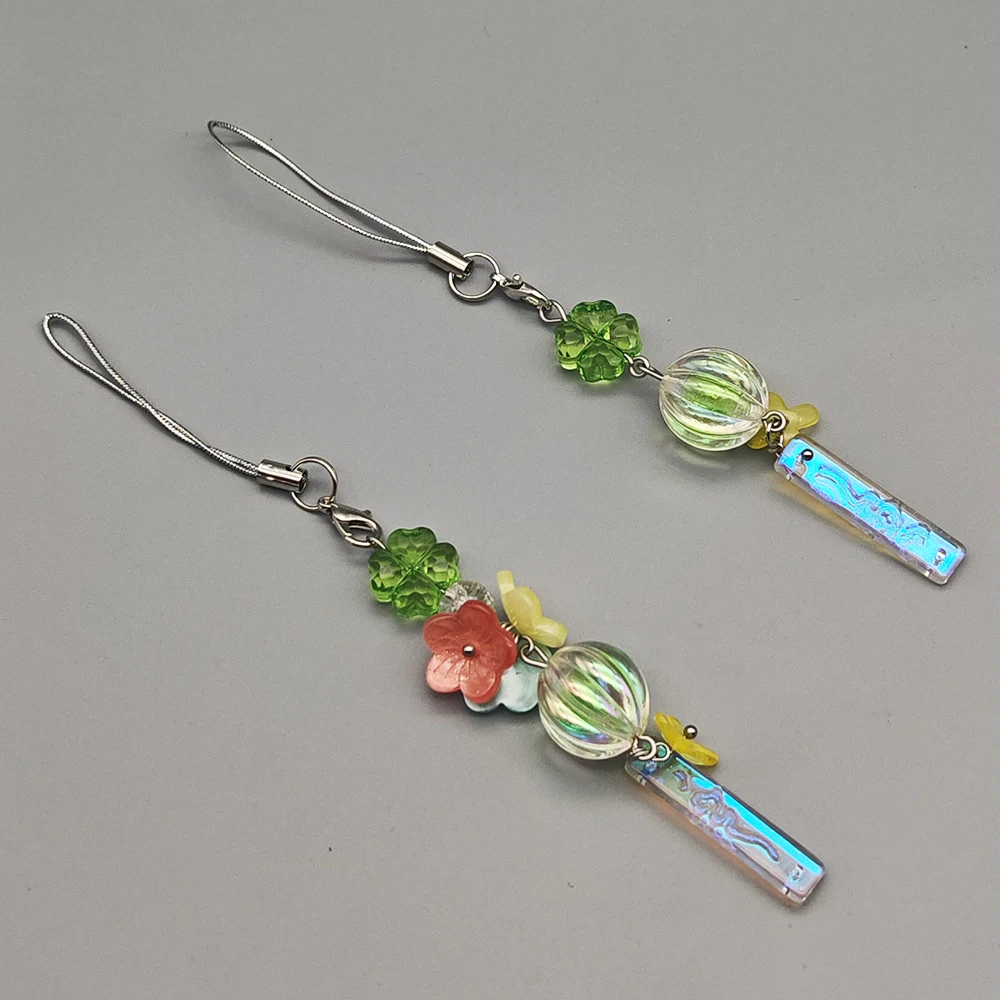 سحر قلادة الهاتف ورقة حظ ، سلسلة مفاتيح كاواي ، زهرة لطيف ، Goo بن الحالات ل iP 16 CCD كاميرا Ins ، Y2K ، جديد