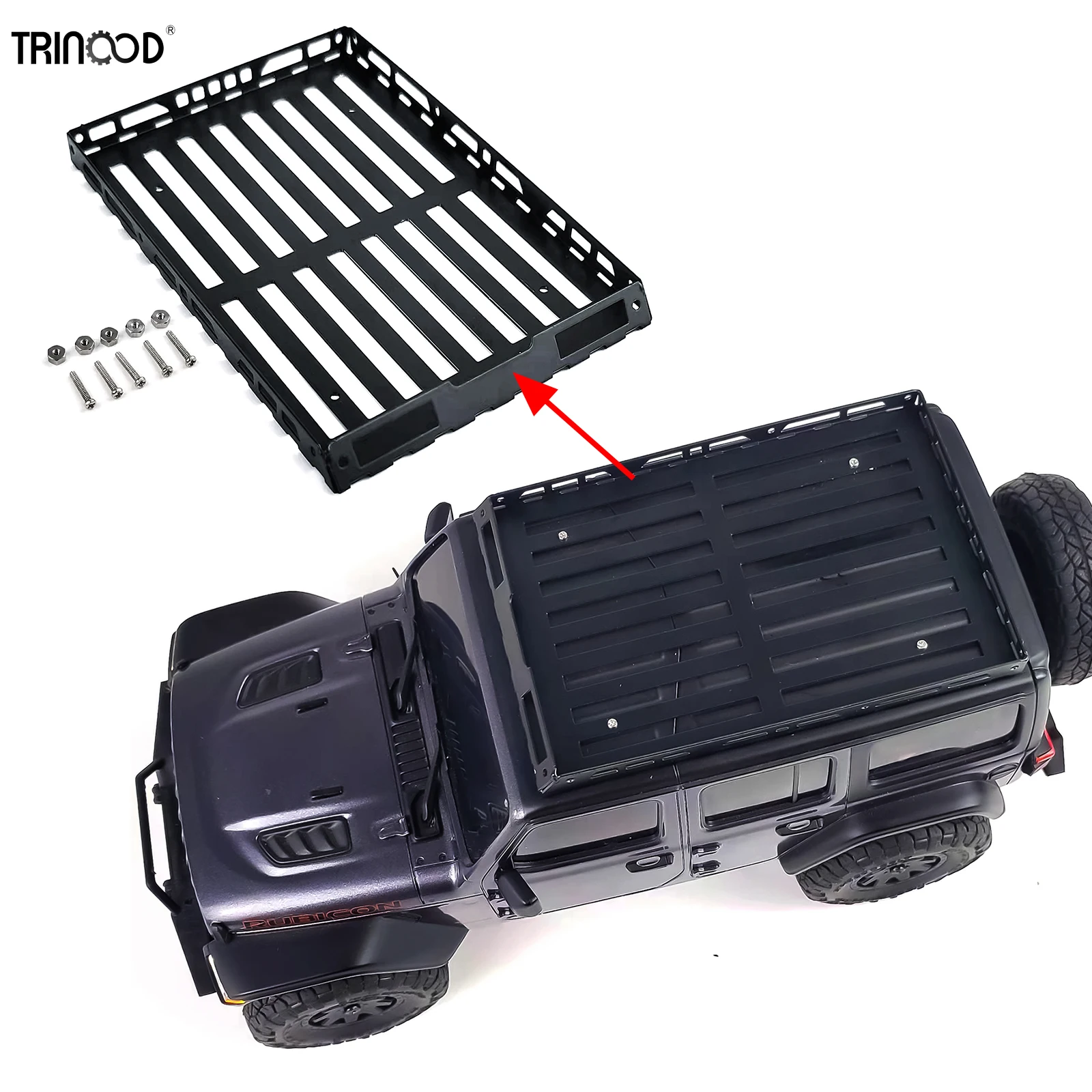 TRINOOD Roof Rack Stainless Steel Luggage Carrier Roof Rack for 1/18 JEEP 32521 1/24 Kyosho MINI-Z 4×4 RC Crawler Car Parts