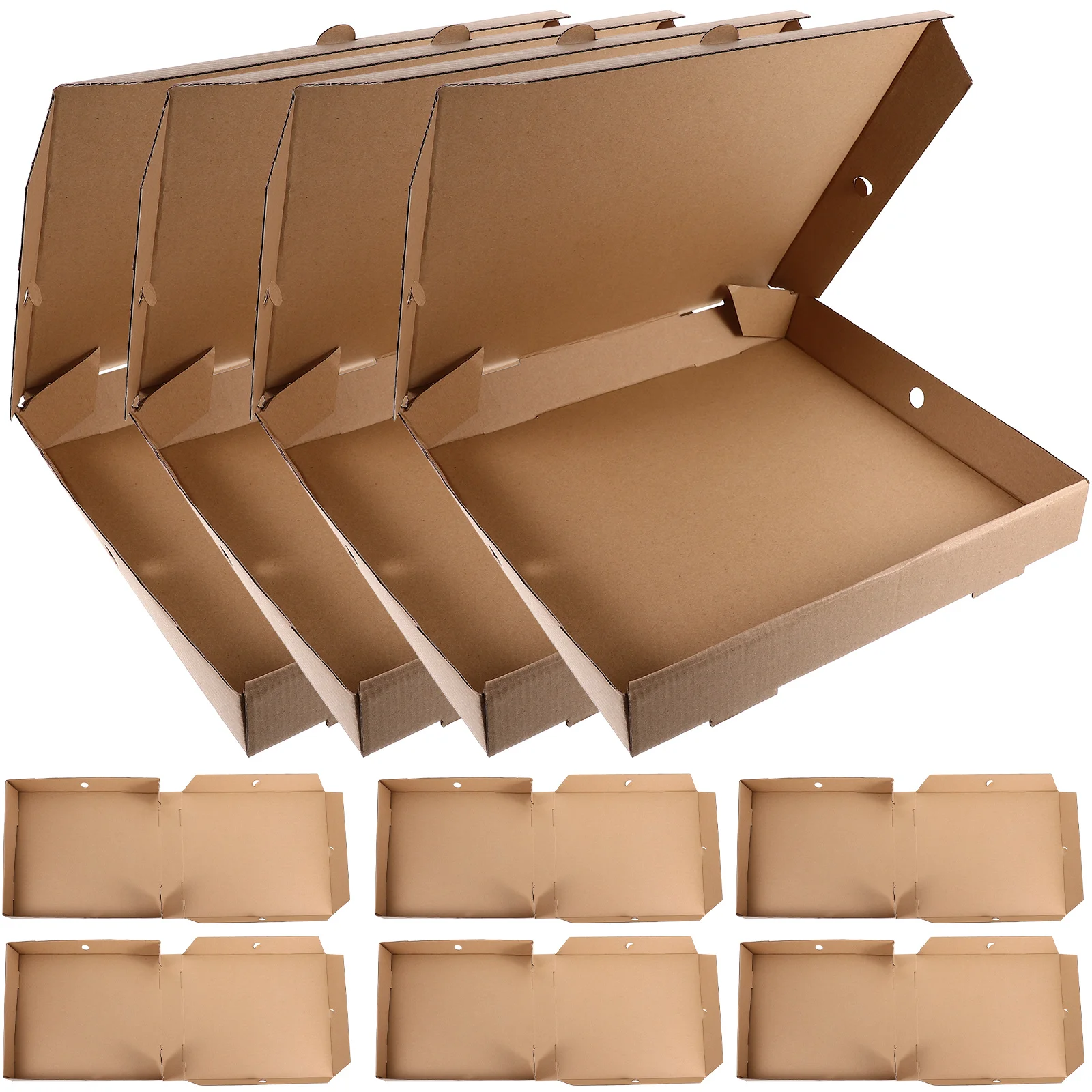 

10 Pcs Kraft Pizza Box Boxes for Party Take Out Container Corrugated Paper Restaurant