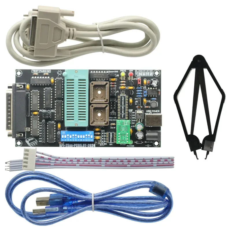 SPI 25xx PCB5.0T-2021 Willem EPROM programmer, BIOS009 PIC,support 0.98d12,promotion clip PLCC32+SOIC 8 pin adapter