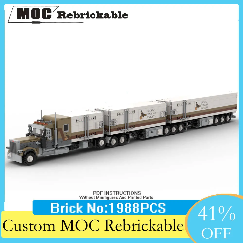 

1998PCS High-Tech Mechanical MOC Peterbilt 379Truck Offroad Truck Electric Engineering Vehicle Model Kits Building Blocks Toys