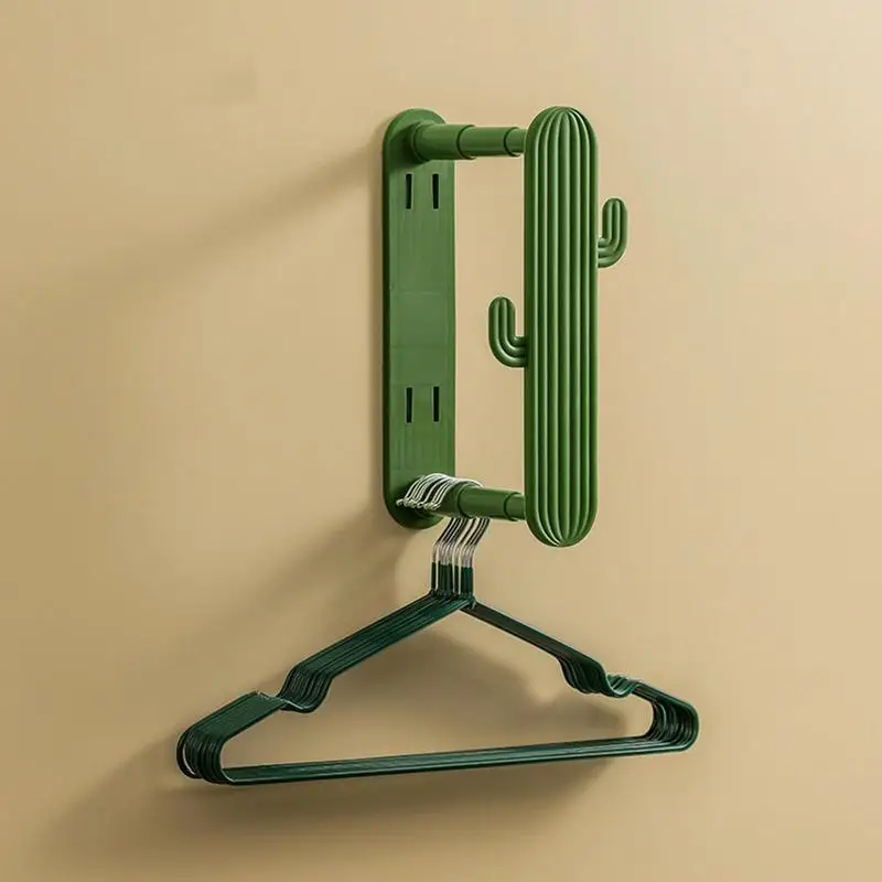 Retractable Hanger Organizer Cactus Shape Hanger Stand Rack Extendable Hanger Organizer Rack For Closet Laundry Dry Cleaning