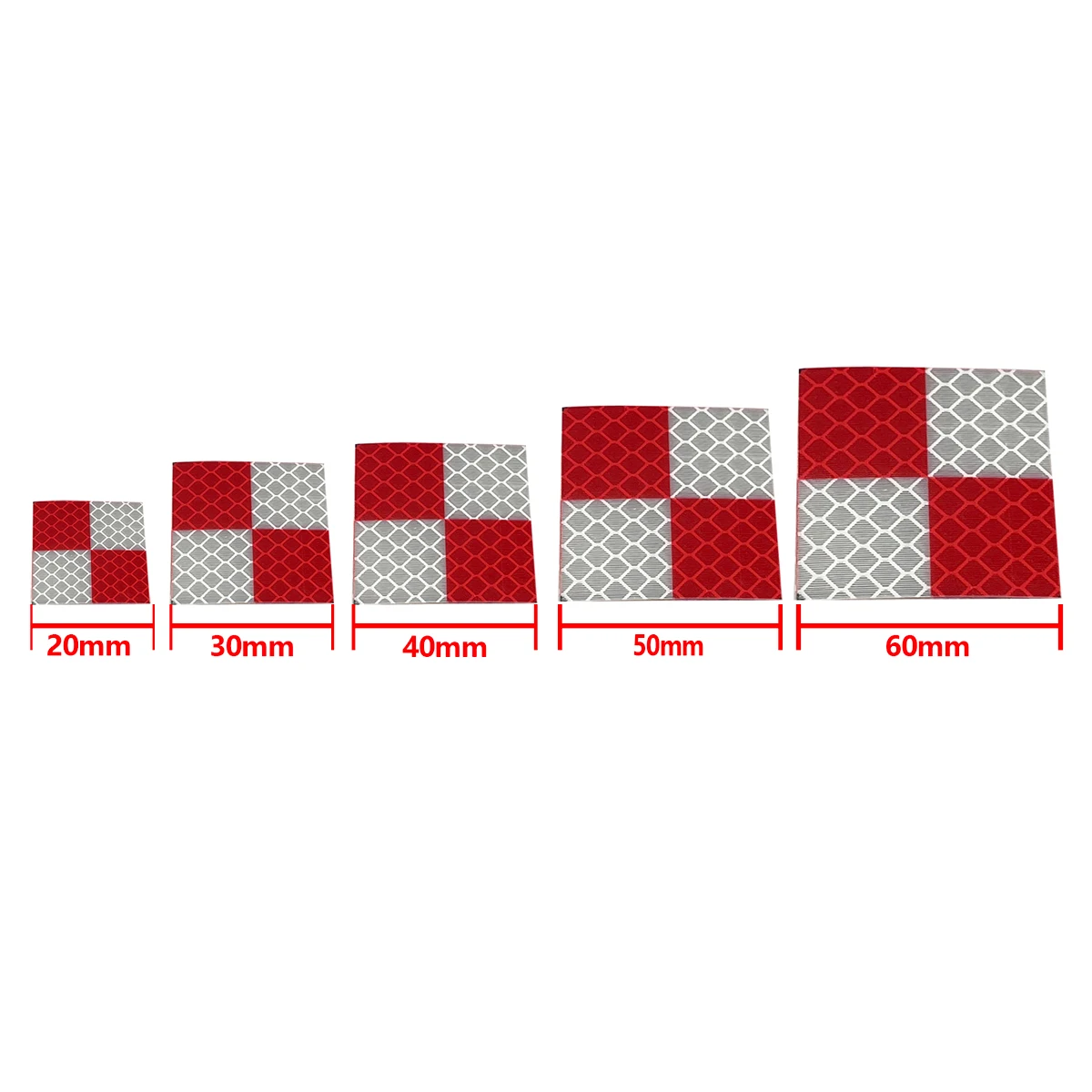 100 szt. Blacha odblaskowa z czerwonej i białej siatki do tachimetr odblaskowa naklejka geografii 20mm 30mm 40mm 50mm 60mm