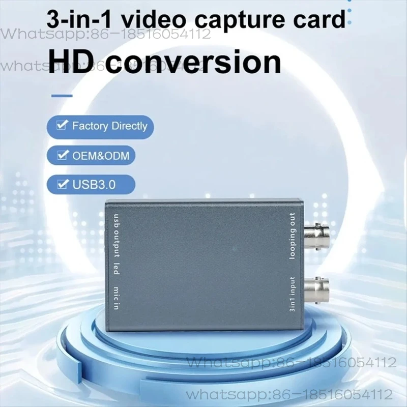 Video Capture Card  to USB 3.0 Video Card 1080P 60fps Video Record Box for Live Streaming   Card