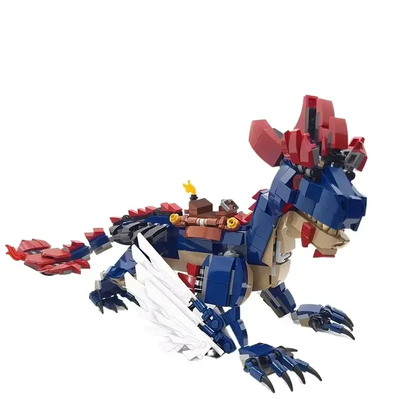MOC Rock Drake Dragon Creature Baustein-Set – DIY-Montagesteine, Überleben, Fantasy, Biest, Modell, Display, Geschenk für Kinder und Erwachsene