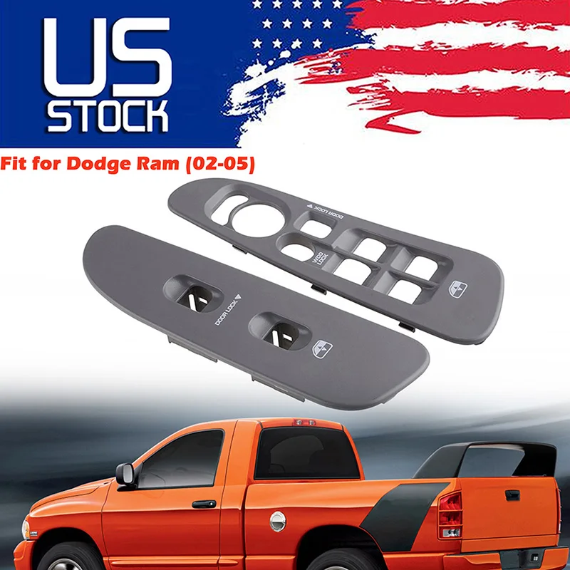 LHD Front Door Window Switch Bezel  Lifter Panel Cover Trim Kit Fit For Dodge Ram 1500 2500 2002-2005 Car Accessories 5HZ72XDVAC