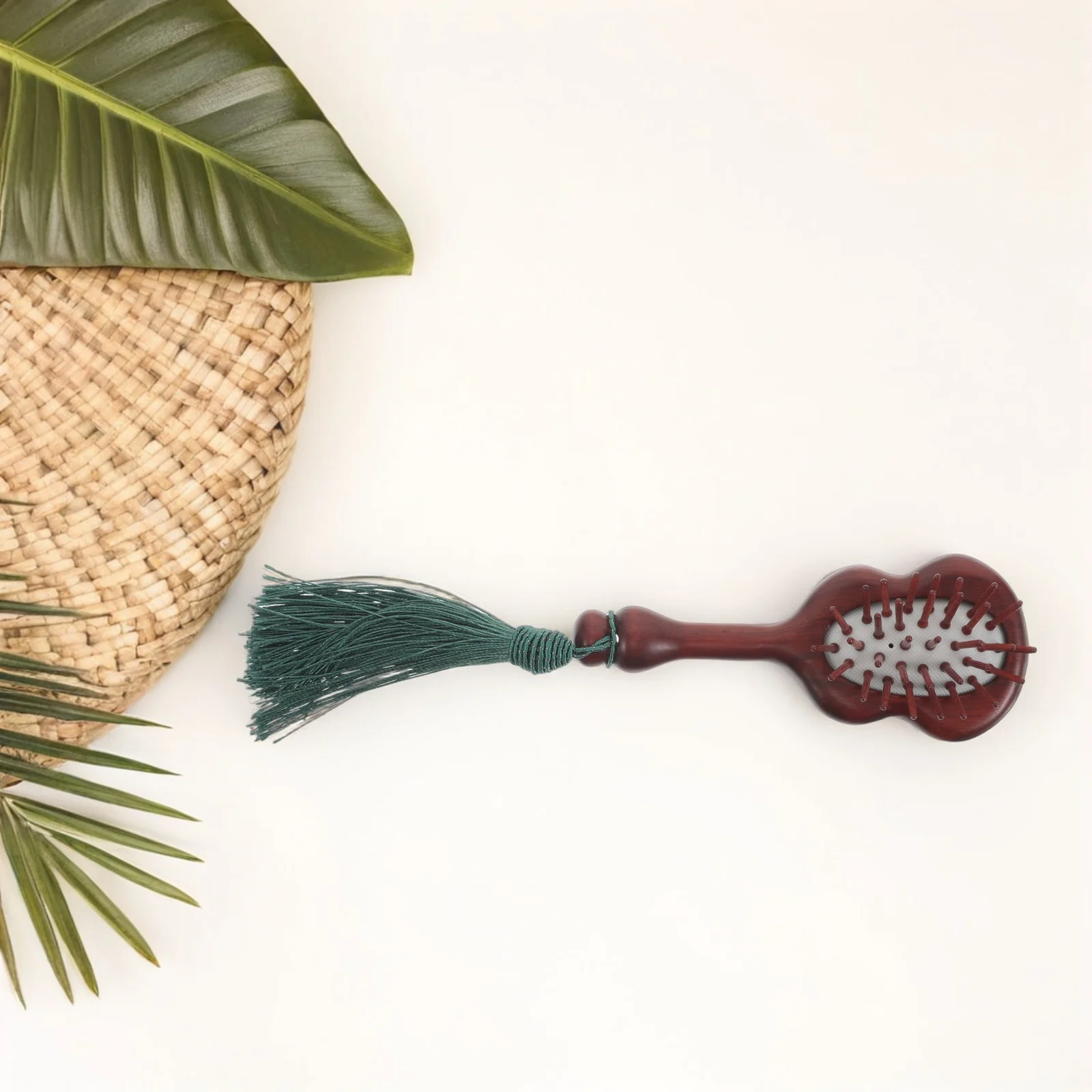 

Rosewood Cushion Comb Banana Fan Design Scalp Massage Tool For Detangling Daily Care Wooden Hairbrush Scalp Massager