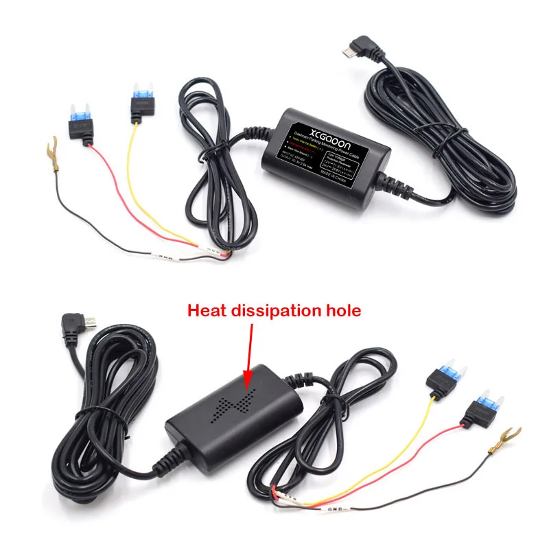 Hardwire Cable Wire Kit 12V-24V To 5V 2.5A Mini Micro Type-C USB Power Cable For DashCam Car Camera DVR Video Recorder