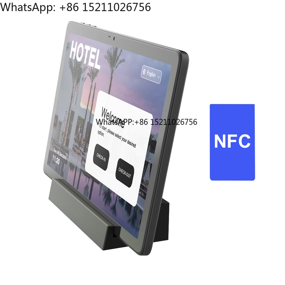 Desktop Stand 11inch Android Tablet NFC Tap to Pay  Wireless Charging Dock and USB Hub for SoftPos Payment Tablet