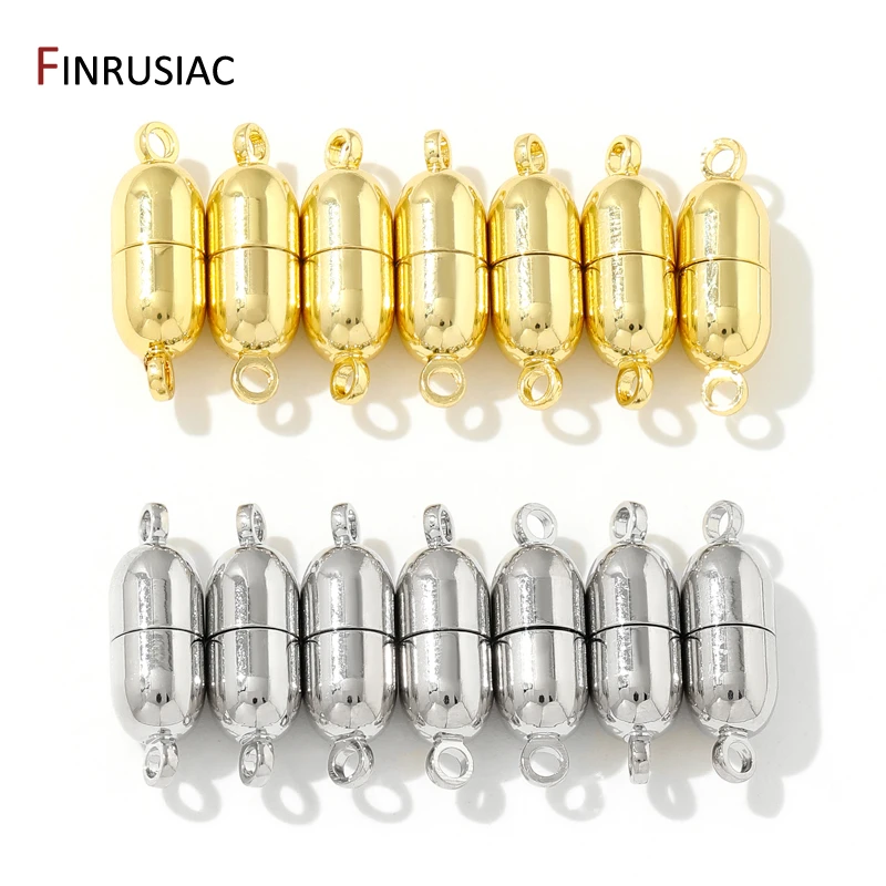 18K Gold Plated Brass Round Magnetic Clasps End Clasp Connectors For DIY Jewelry Making Bracelets Necklace Accessories