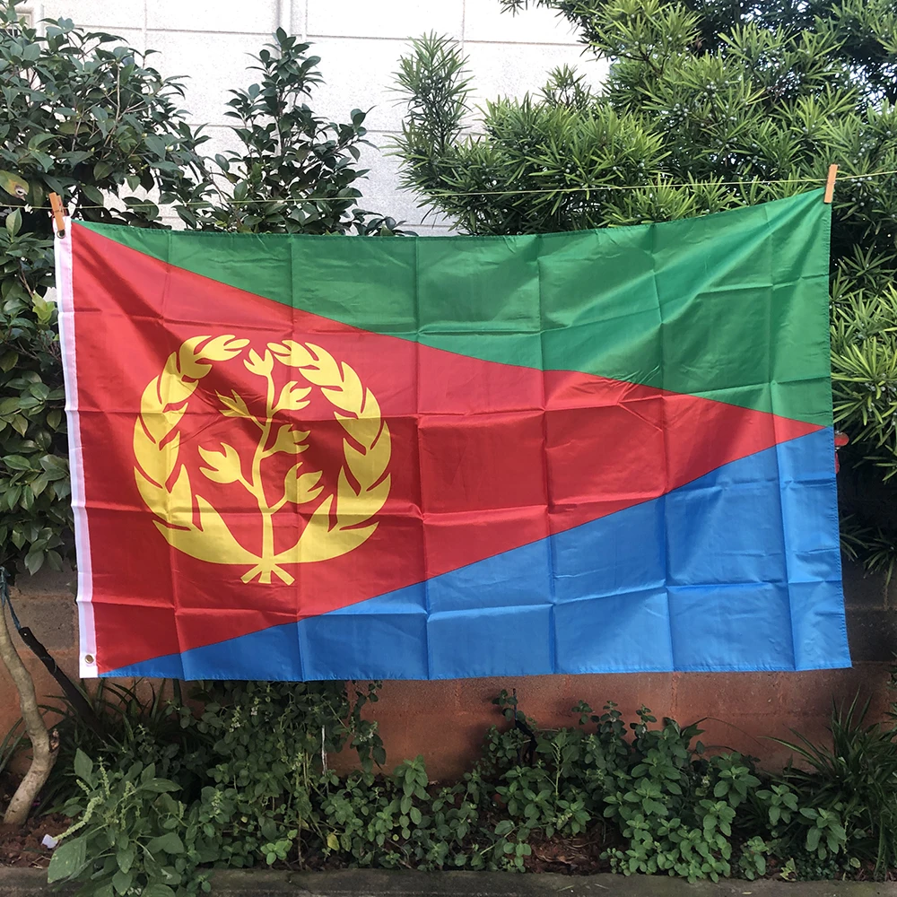 Z-ONE FLAG 3*5 FT  Eritrea Flag 90x150cm Polyester Hanging Eritrean National for Indoor Outdoor Decoration banner