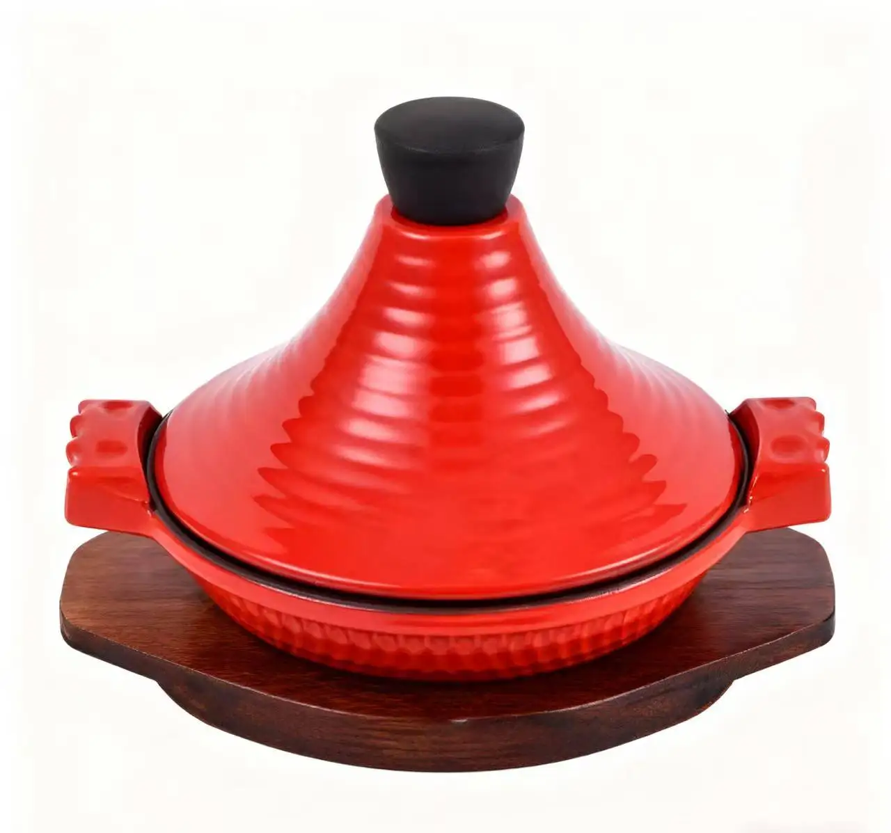 Stylish Cast Iron Enamel Capsule Cooking Pot for Home & Restaurant