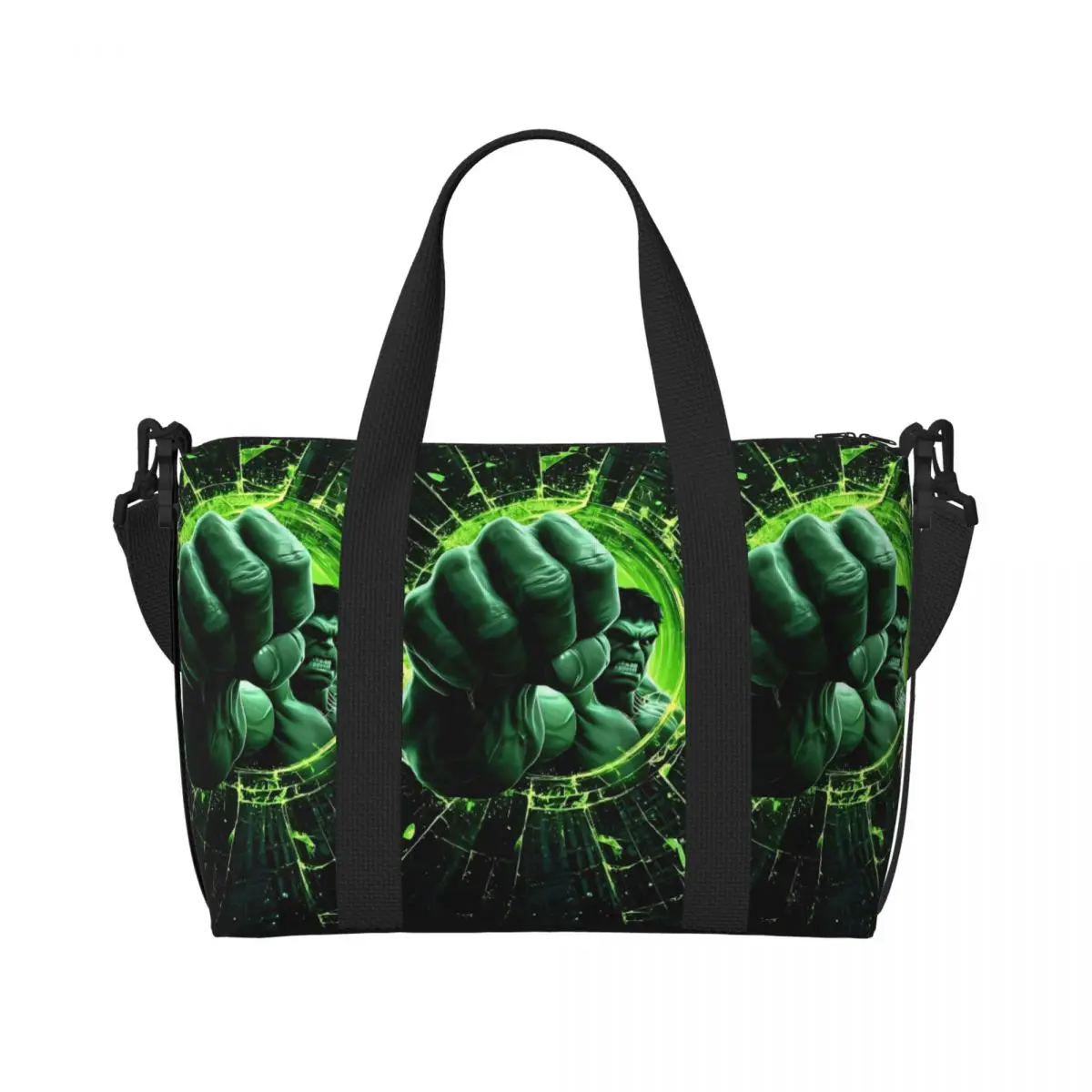 

Custom Hulk Tote Bag for Women Large Capacity Comics Beach Gym Travel Bags