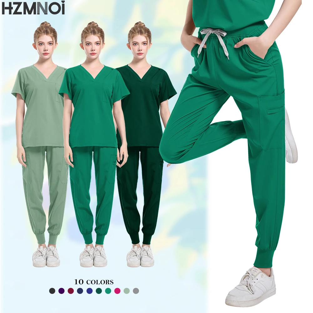 ملابس عمل طبيب المستشفى للجنسين ملحقات الممرضات زي جراحة الأسنان عن طريق الفم الصيدلة الزي الطبي مجموعة فرك الخدمة الصحية