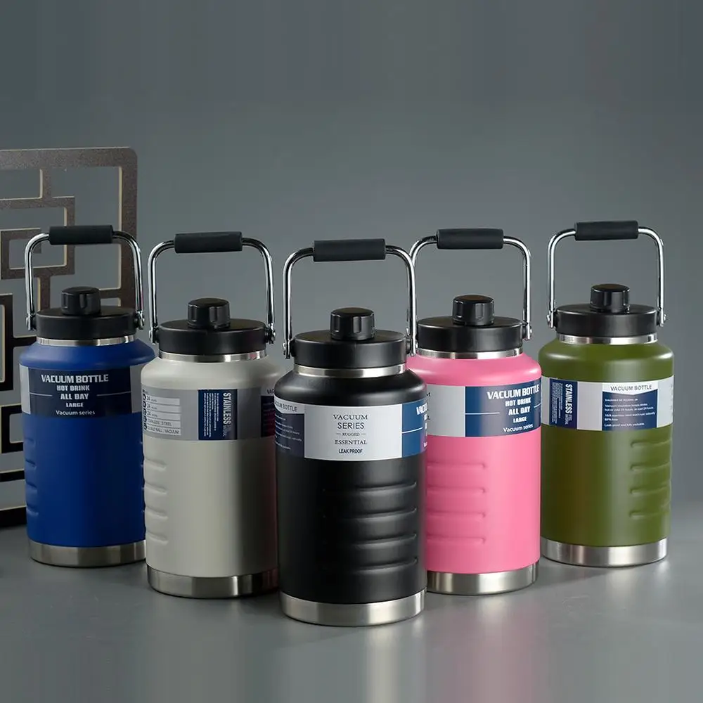 

2L Large Capacity Vacuum Flask 304 Stainless Steel Vacuum Bottle Outdoor Portable Water Bucket Cold And Heat Preservation Bucket