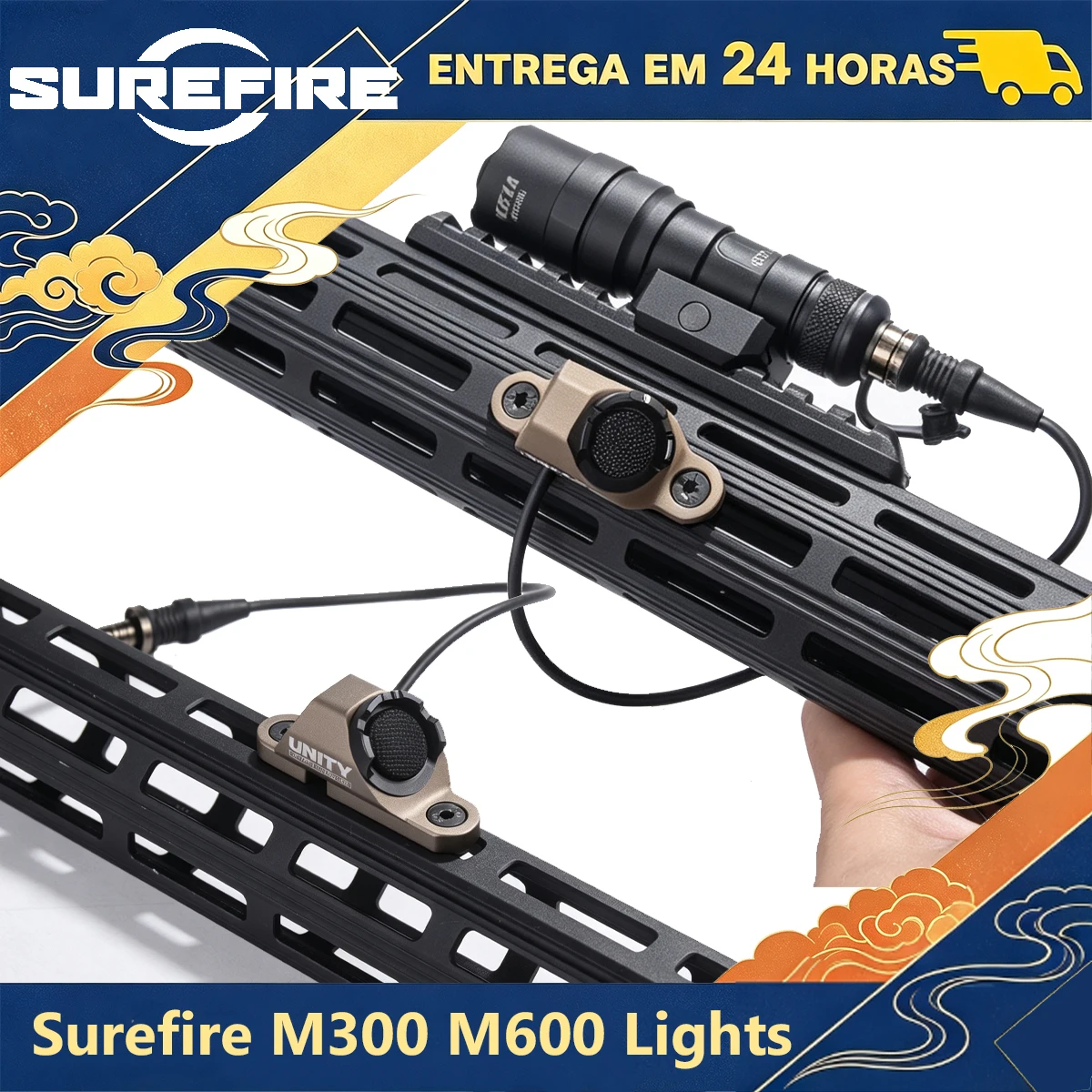 SureFire M300 M600 UNITY HOT Button Pressure Remote Switch Tactical SF Plug ML-OK Keymod Airsoft Scout LED Flashlight Light Lamp