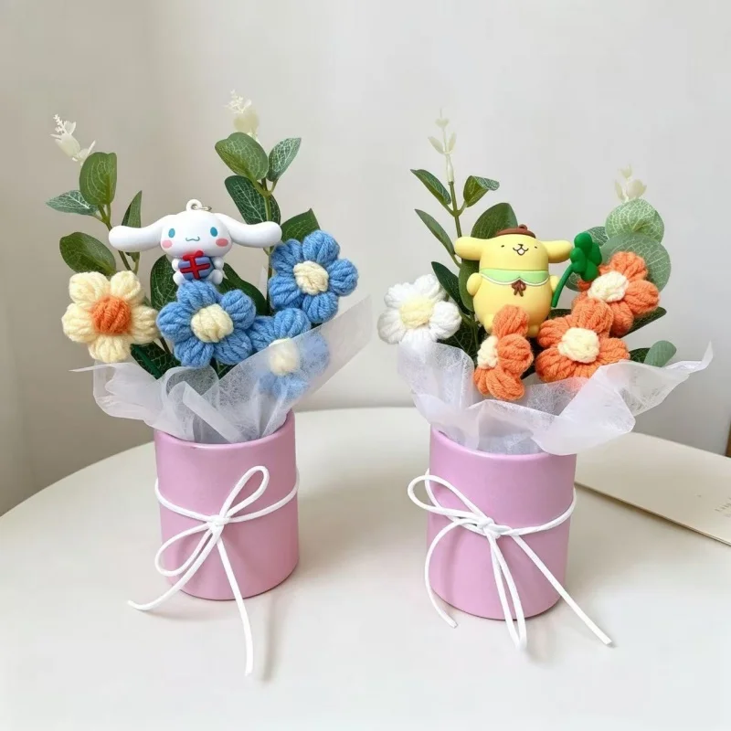 Genuine Sanrio Characters With Artificial Flower Creative Hugging Bucket Bouquet Christmas Valentine Birthday Gifts For Girls image 3