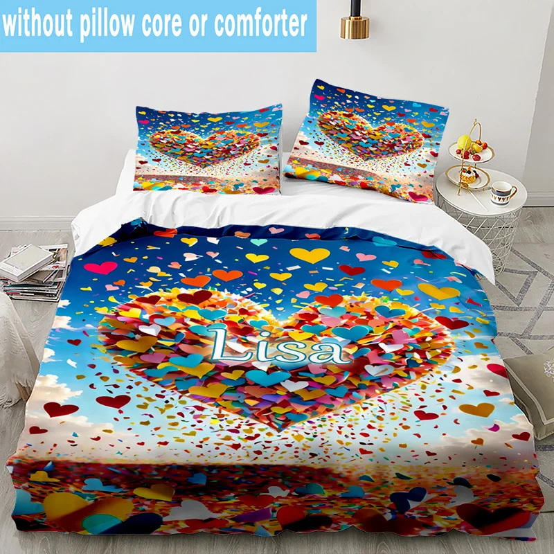 customized name Bedding Set 3D Print Polyester Duvet Cover Single Twin Queen King Size for Home Decoration Birthday Gift