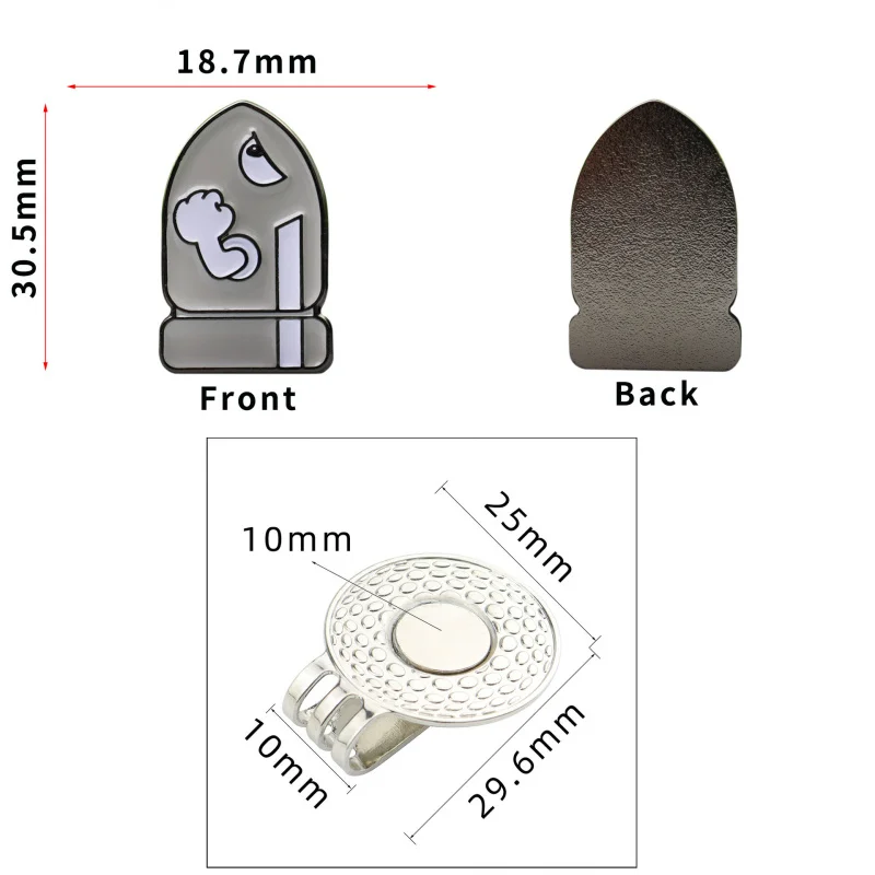 New Golf Ball Marker Hat Clip Metal Has Clip Creative cartoon Cannonball Position Mark