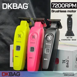 DK-078 7200RPM Professional Hair Trimmer DLC Full Metal Hair Finish with Base Charging Clipper for Man Barber Brushless Motor
