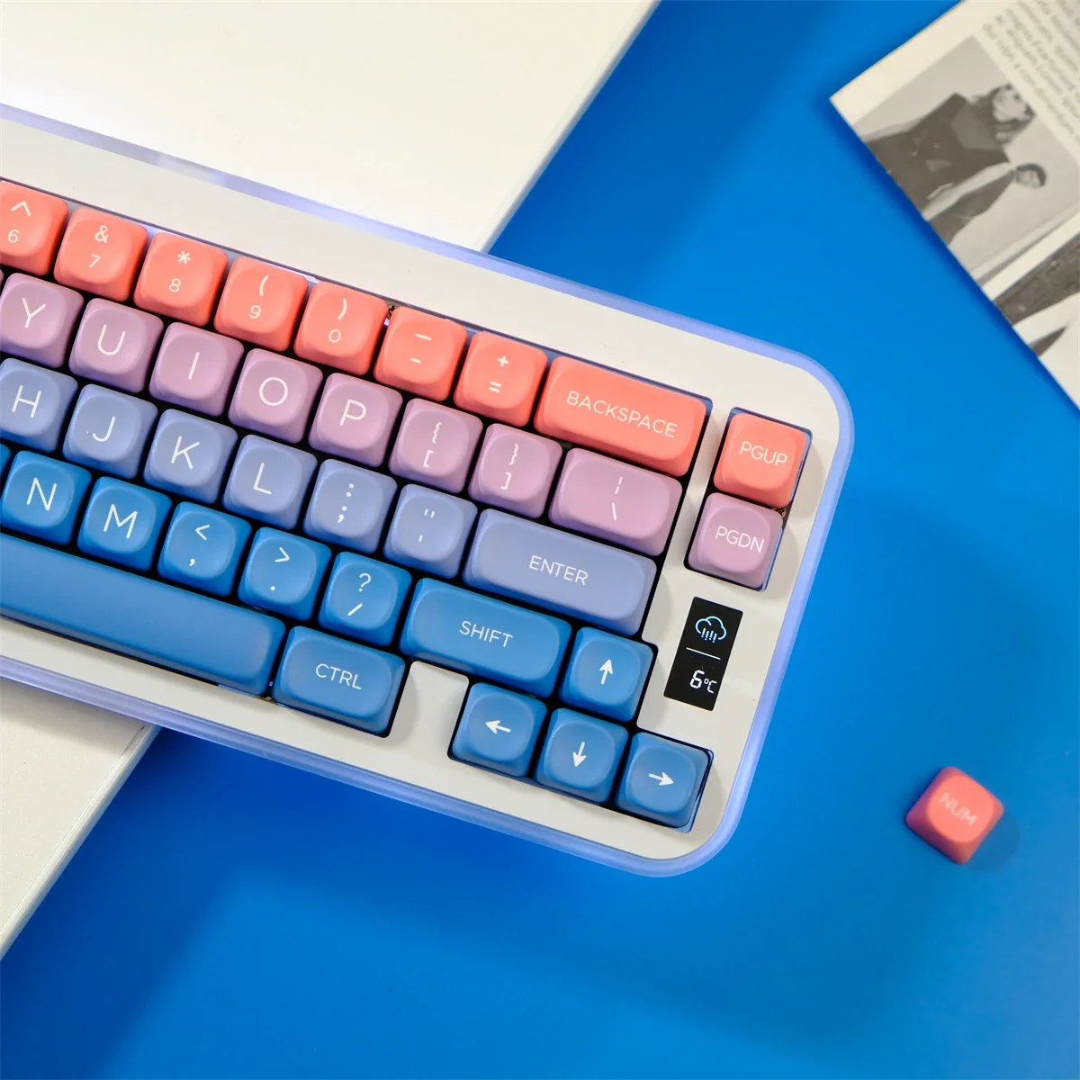 

Gradient Color Fairy Tale 126 Keys PBT Keycaps Five-sided Sublimation MOA Profile Keycaps For MX Switch Mechanical Keyboard