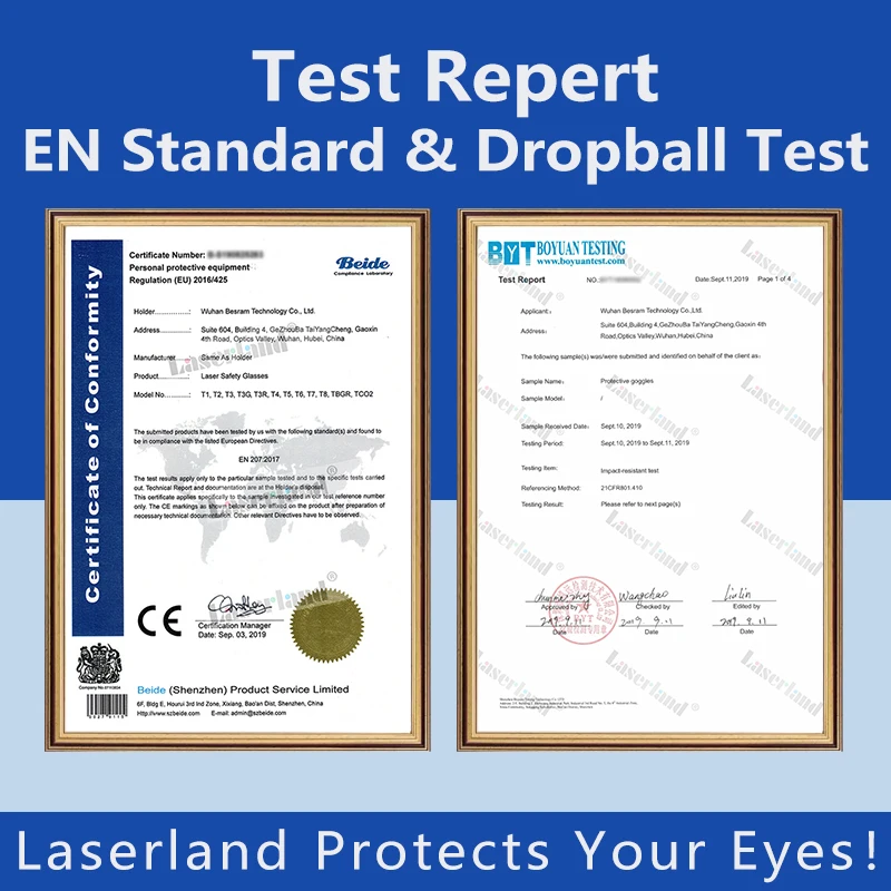 Очки с лазерной защитой T4 190-450 нм и 800-1700 нм OD4 + синий + ИК безопасные CE
