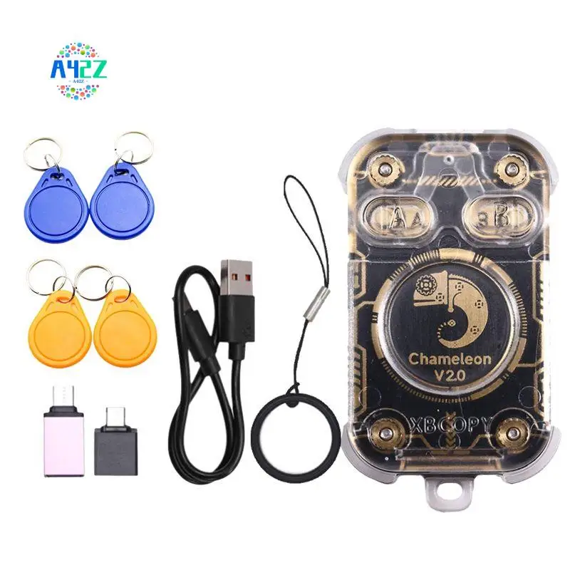 

A42Z-Chameleon V2.0 RFID Smart Chip Reader Эмулятор NFC Дубликатор + 4XCUID Брелок 125K 13,56 МГц Декодирование карт Chameleon Ultra