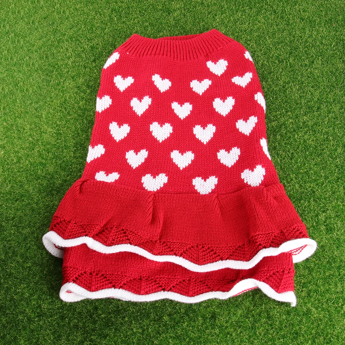 

Love Dog Clothes Skirts Pet Christmas Xmas Dress Clothing Dogs Sweaters for Apparel