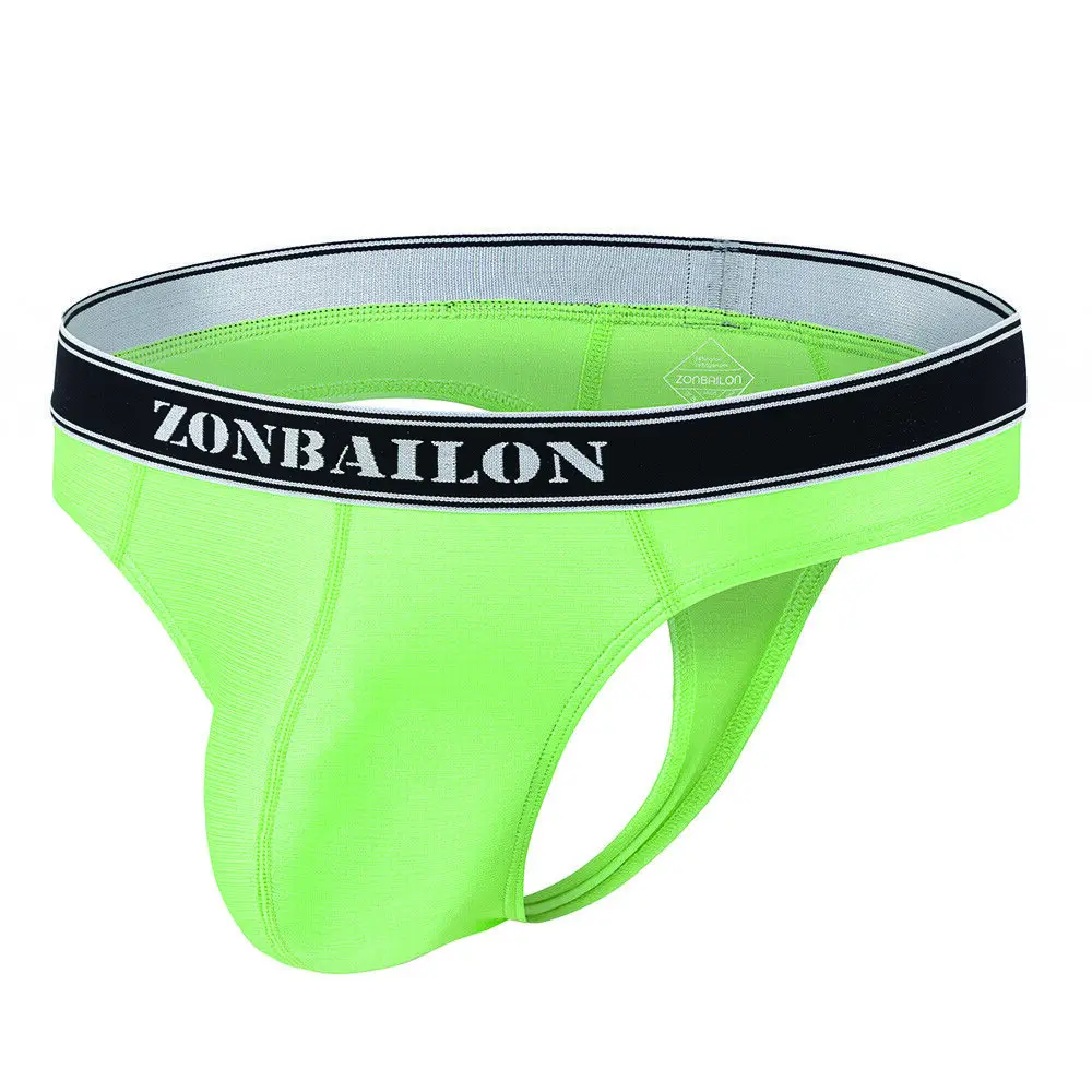 ZONBAILON Men's Sexy Thongs Underwear Ice Silk Briefs Male G-strings
