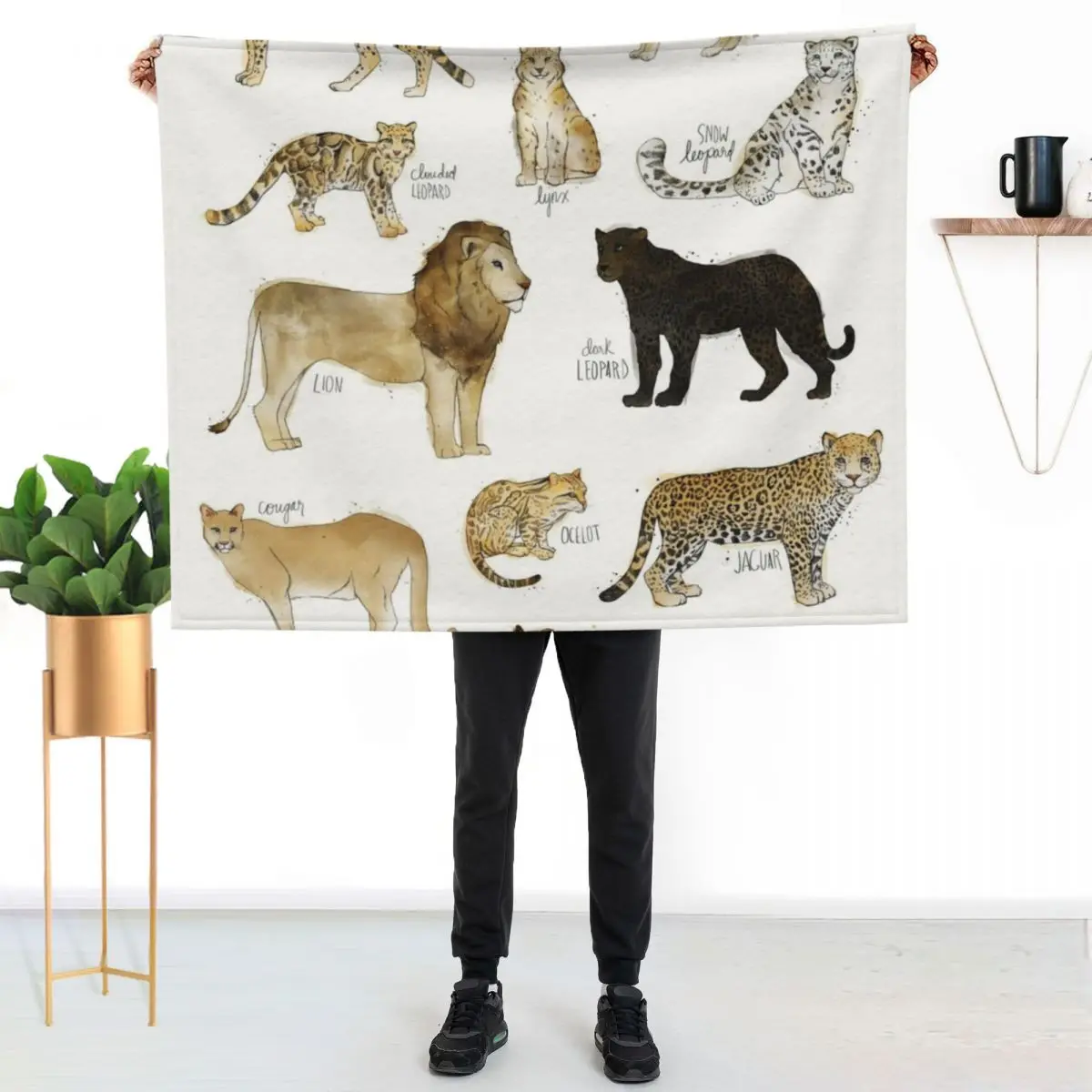 Wild Cats Throw Blanket Luxury St Bed covers funny gift Weighted Hair Stuffeds Blankets