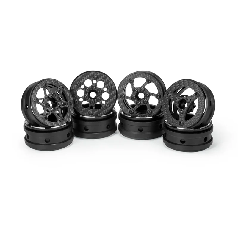 YSUN-4Pcs Roda de Fibra de Carbono 1.9 Polegadas com Beadlock para Carro RC Crawler 1/10 Axial SCX10 Traxxas TRX4 RC4WD D90 MST VS4-10